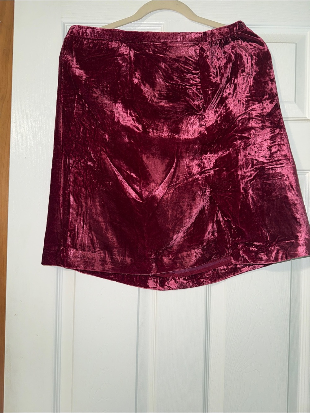 Anthropologie Deep Berry Red Satin-Trim Dress